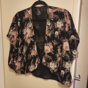 Papaya Floral Short Kimono